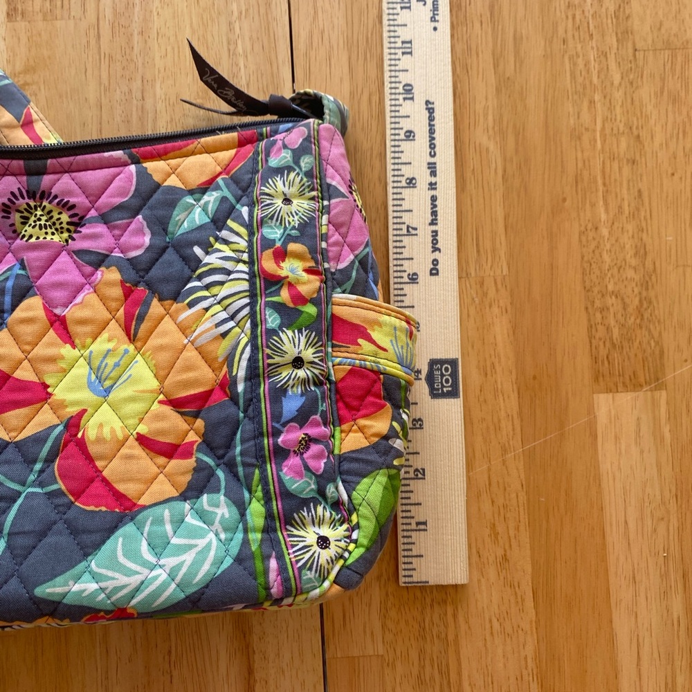 Vera Bradley Jazzy Blooms Gray Floral Quilted Crossbody Satchel Purse Spring ‘13 - Picture 8 of 12